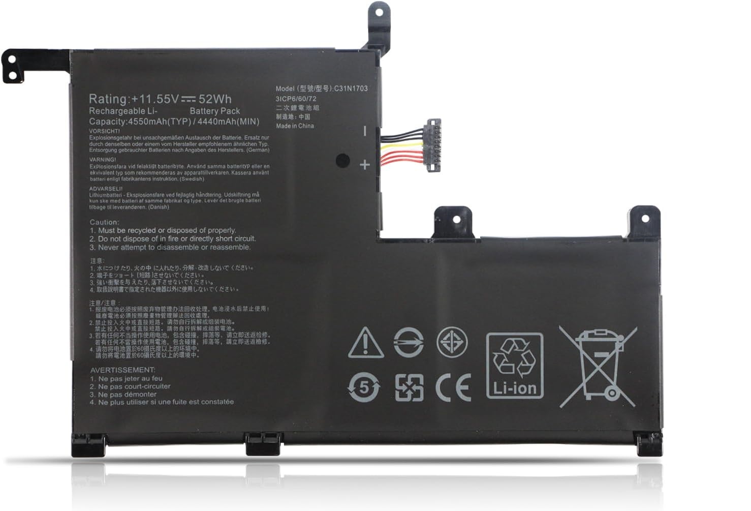 (εικόνα για) C31N1703 Asus ZenBook Flip Q505UA Q525UA Q55 05UA-BI5T7 Q505UA-BI5T9 Q525UA-BI7T9 Q525UA-BI7T11 μπαταρία