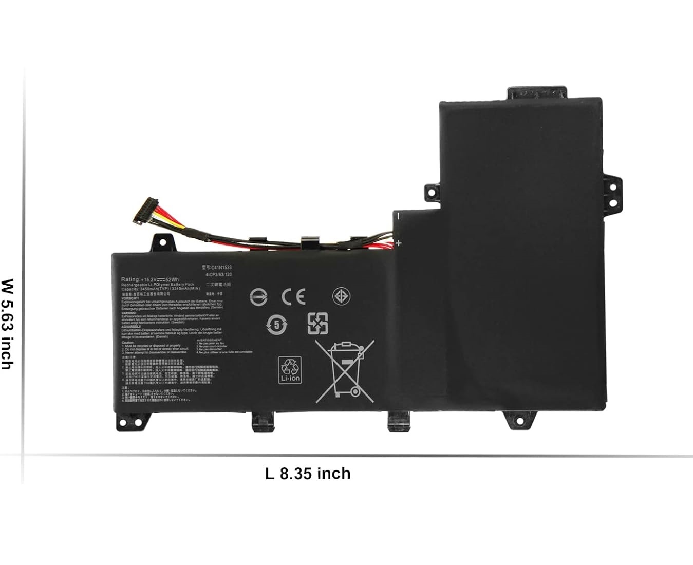 Modal Additional Images for C41N1533 Asus Q524U Q534U Q534UX BHI7T19 BI7T22 15.08V μπαταρία