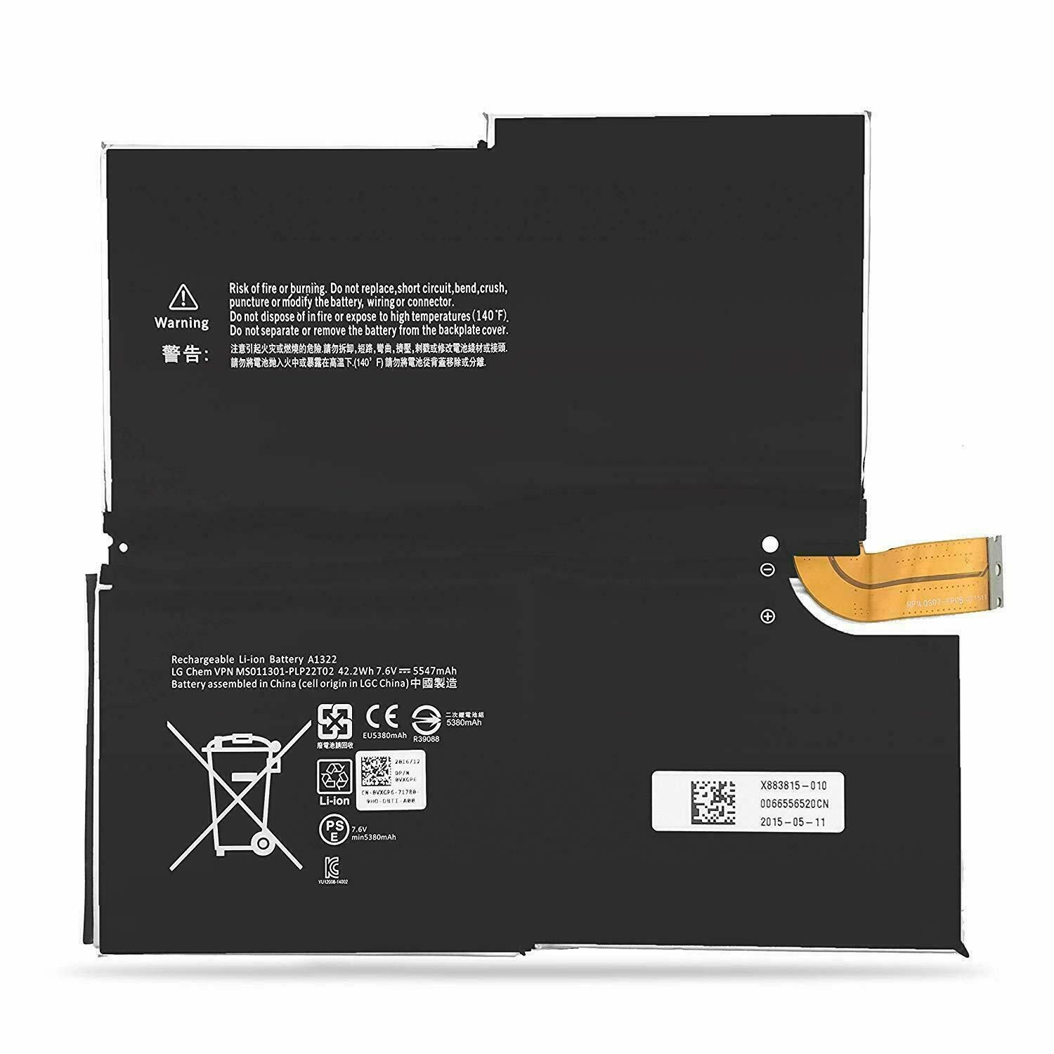 (εικόνα για) G3HTA005H Microsoft Surface Pro 3 1631 1577-9700 Tablet G3HTA009H MS011301-PLP22T02 μπαταρία