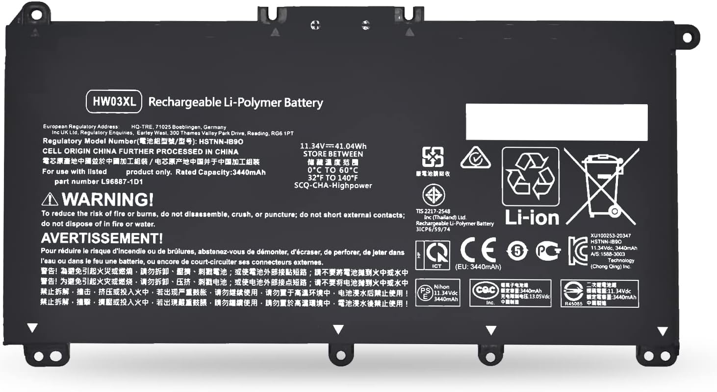(εικόνα για) HW03XL HP Pavilion 15-EG0000 15-eg0025nr 15-eg1073cl 15-eg0021nr 15-eg1053cl 15-eg1077nr 15-eg0053cl μπαταρία