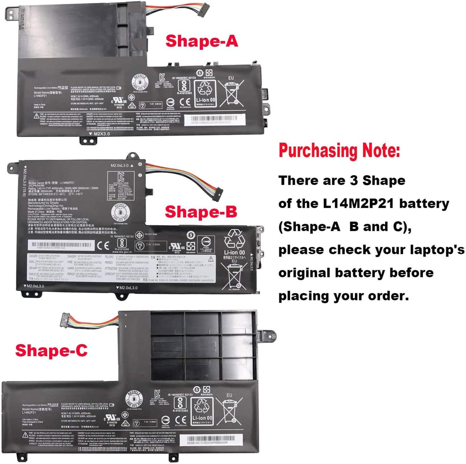 Modal Additional Images for L14M2P21 Lenovo Yoga 500-14ISK 500-14IHW 500-14IBD μπαταρία